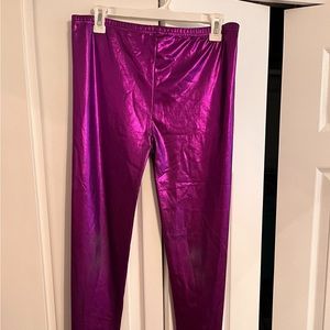 Grape Purple Metallic Leggings